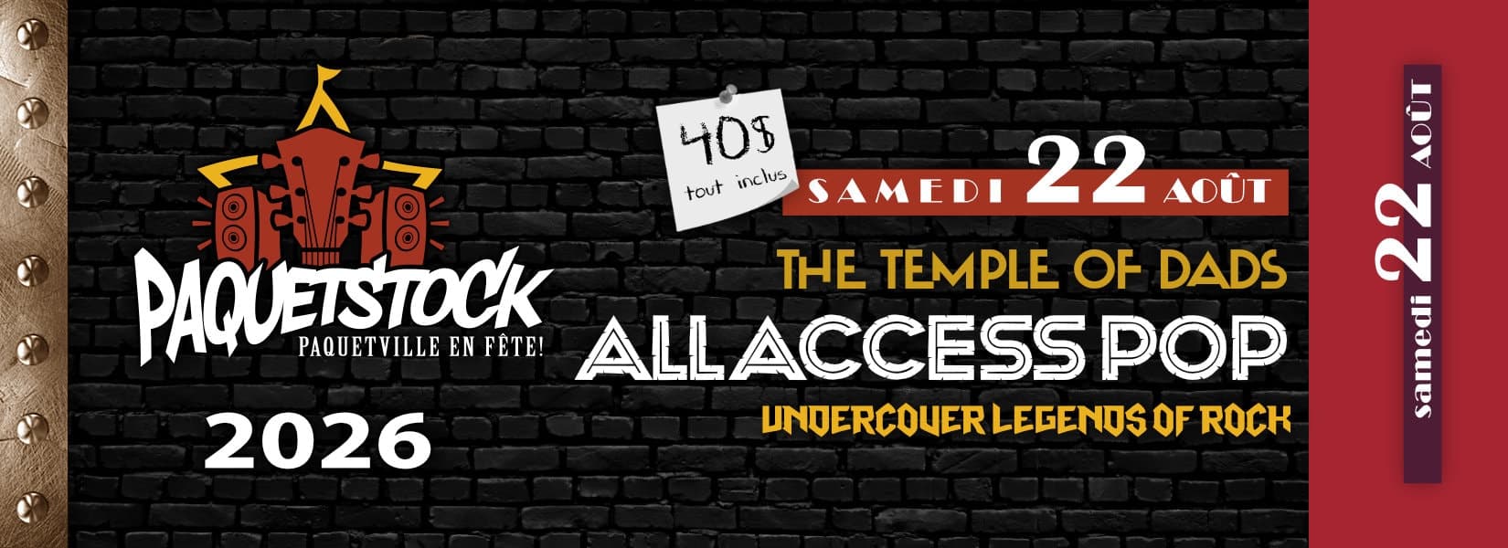 Samedi : Soirée Pop-Rock